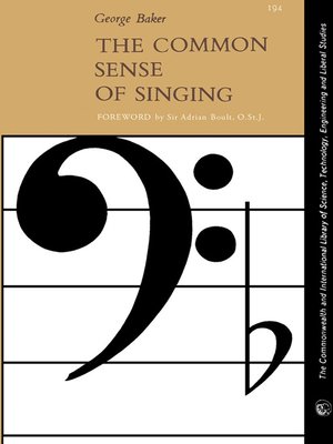 cover image of The Common Sense of Singing